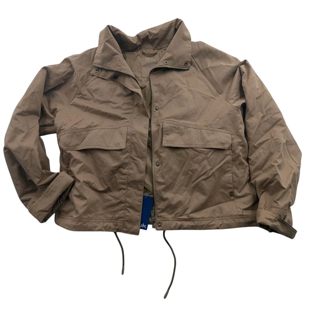 HUK Women's Size Small Boatyard Full Zip Fishing Jacket Brown Marl NWT $130